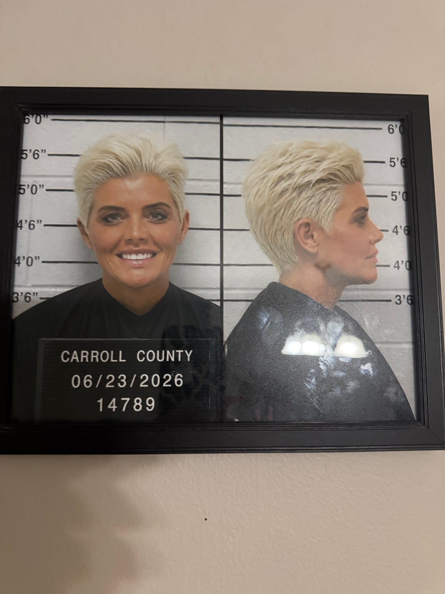 Mug shot on a T-shirt