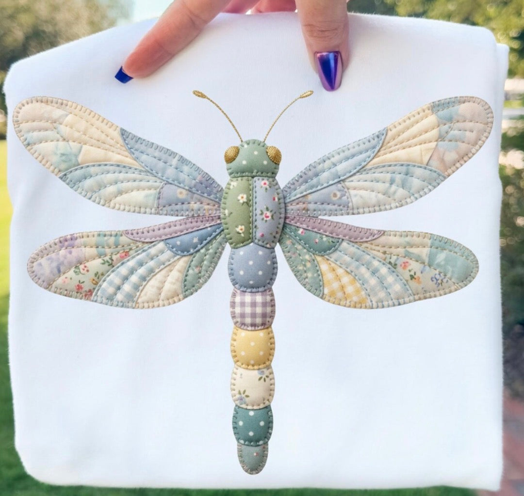 Dragonfly patchwork design