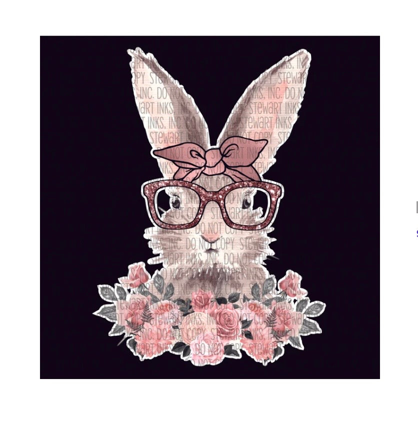 Floral bunny vinyl