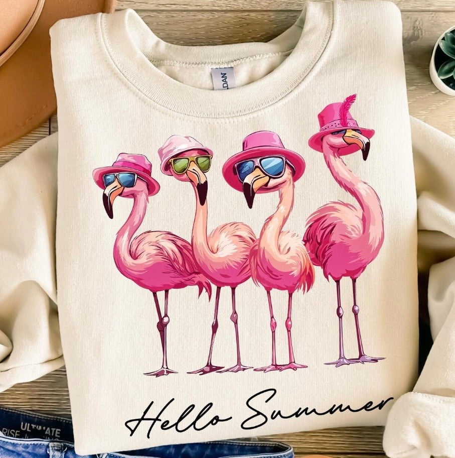 Hello summer flamingos