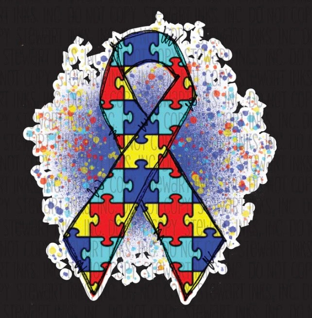 Autism awareness ribbon VINYL