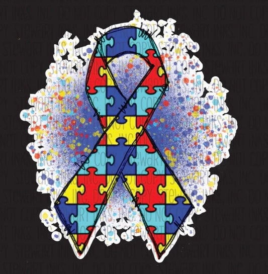 Autism awareness ribbon VINYL
