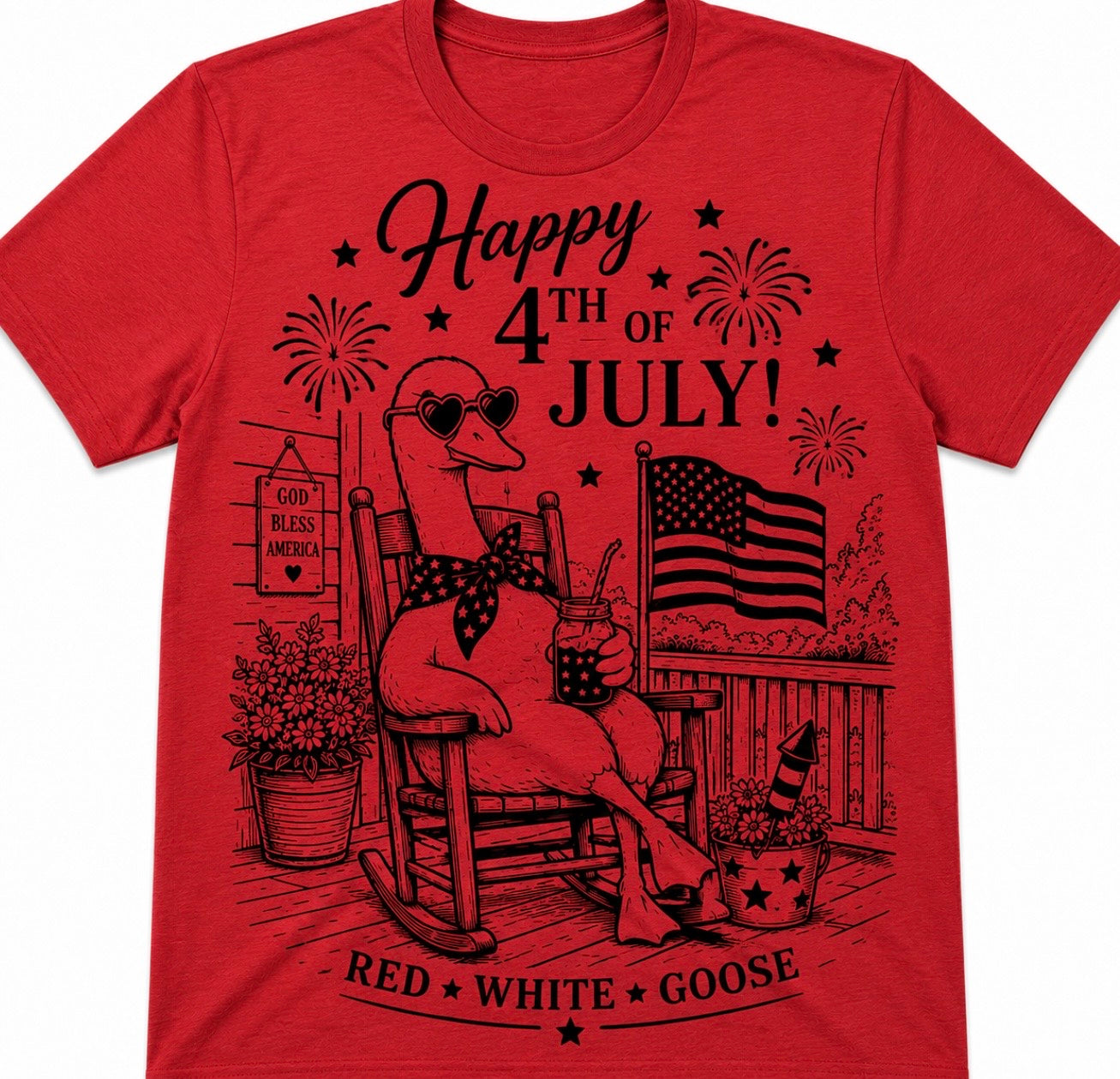 4th of July porch goose