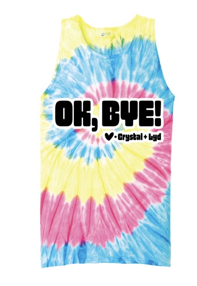 Neon Tye Dye merch tank unisex sizing runs big