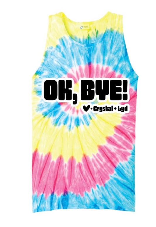 Neon Tye Dye merch tank unisex sizing runs big