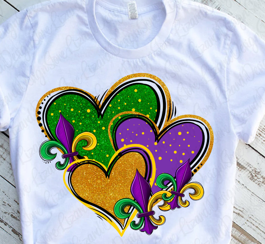 Mardi Gras hearts KIDS