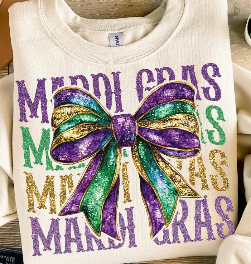 Mardi gras coquette bow