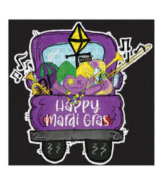 Mardi Gras truck (vinyl)￼￼￼