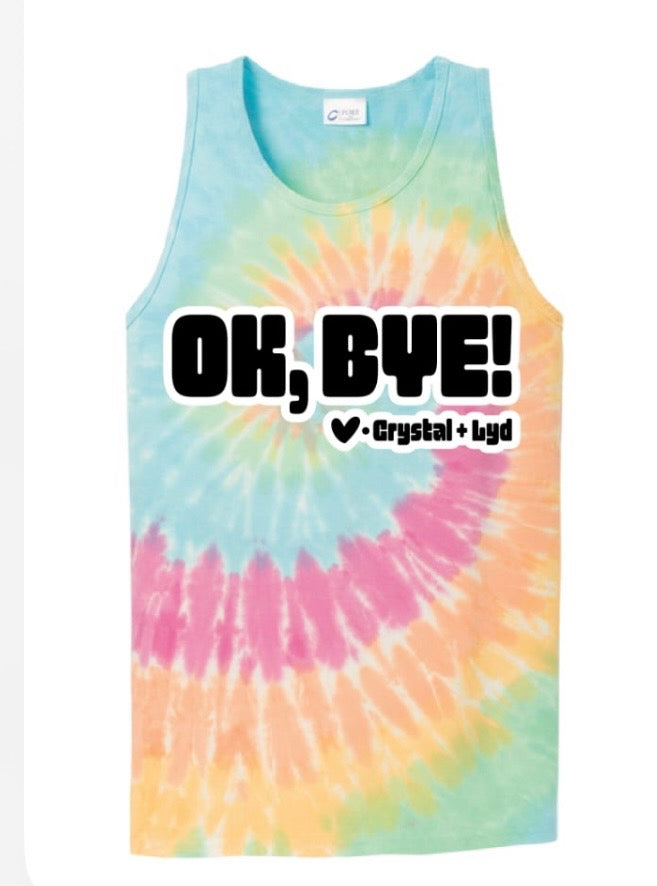 Pastel Tye Dye merch tank unisex sizing runs big