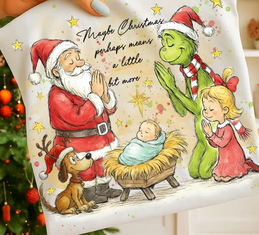 Santa and grinch manger