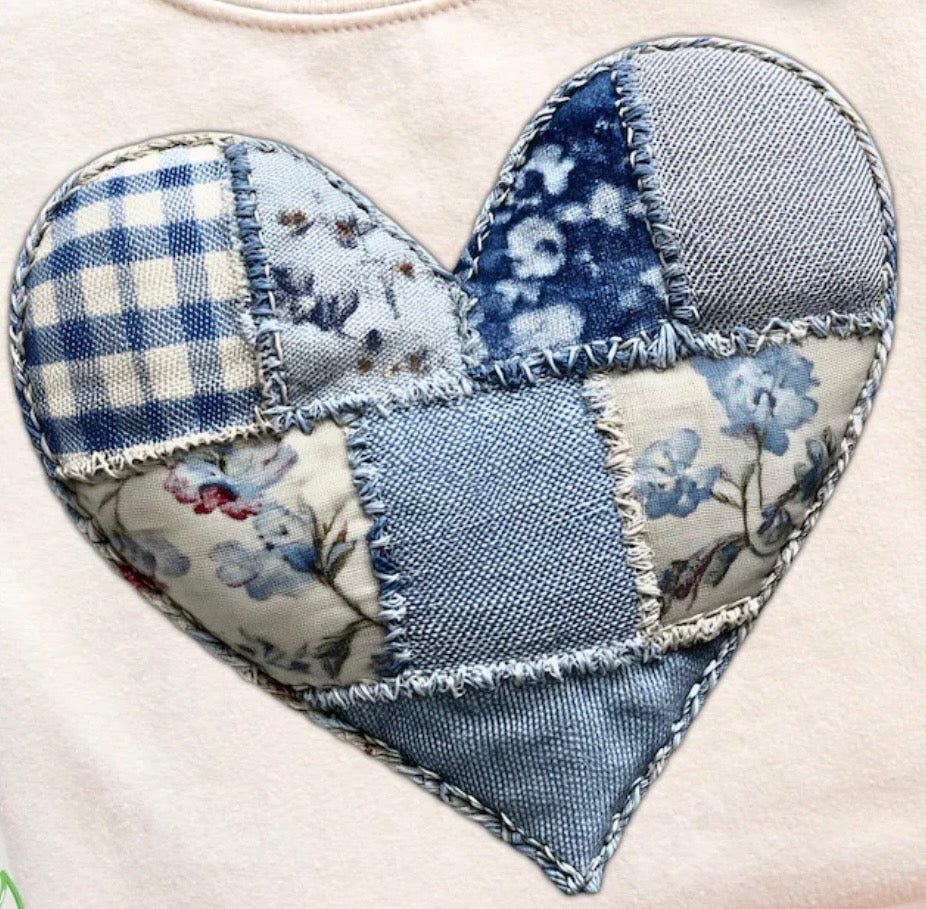 Blue heart patchwork design