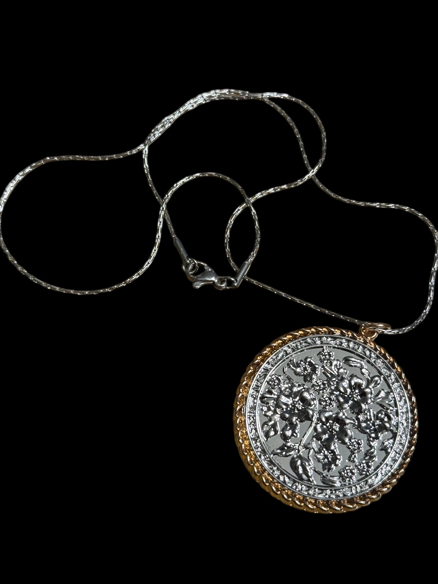 Floral coin necklace
